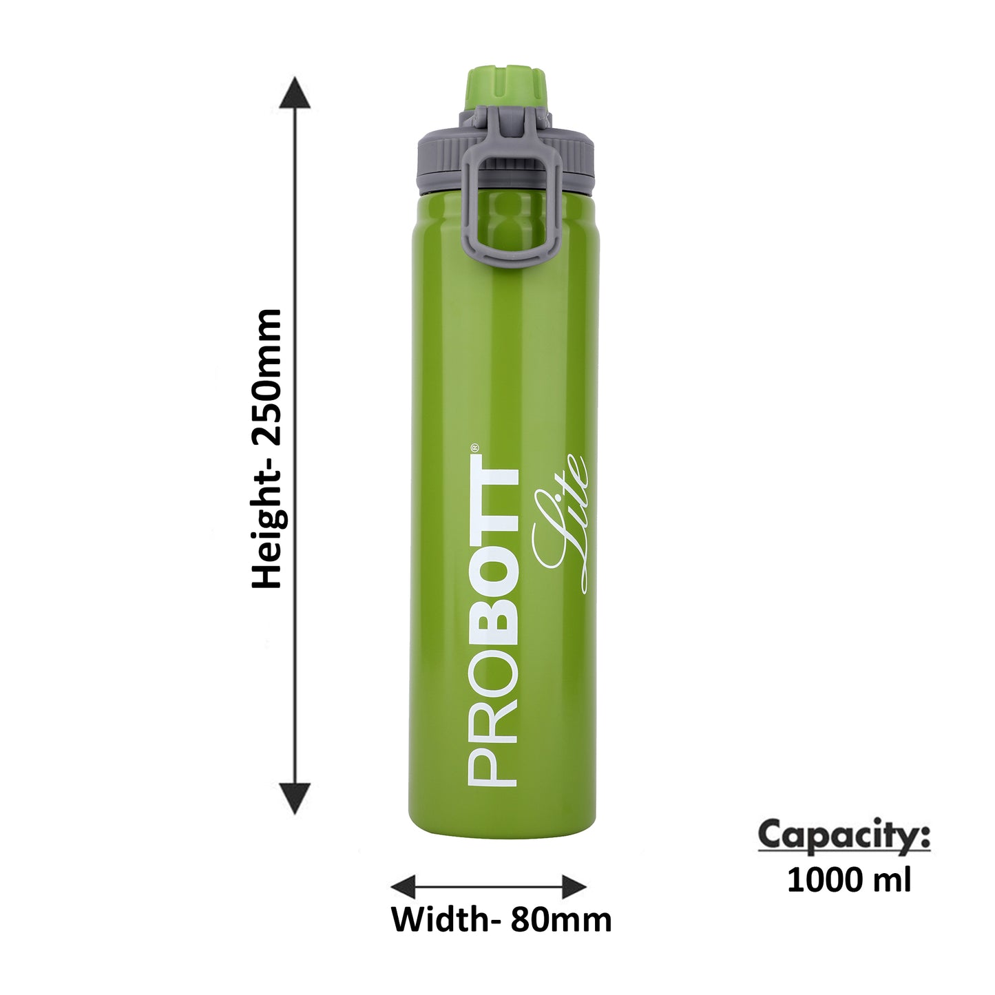 PROBOTT LITE SIP 1000ml Single Walled Stainless Steel Water Bottle, Green