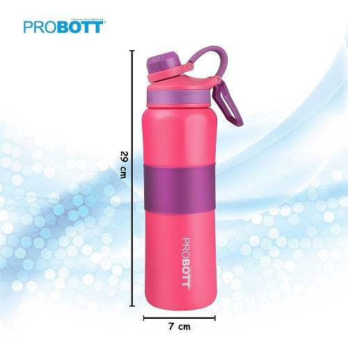 Probott Gripper 800ml Thermoses Vacuum Insulated Flask Sipper Bottle, Stainless Steel Water Bottles, Pink