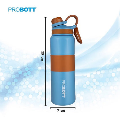 Probott Gripper 800ml Thermoses Vacuum Insulated Flask Sipper Bottle, Stainless Steel Water Bottles, Blue