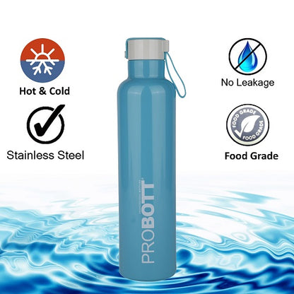 Probott Bang 750ml Thermoses Vacuum Insulated Flask Sports Bottle, Stainless Steel Water Bottles, Light Blue