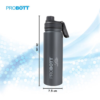 PROBOTT LITE Magic 950ml Single Wall Stainless Steel Water Bottle Without Vacuum Tech, Grey