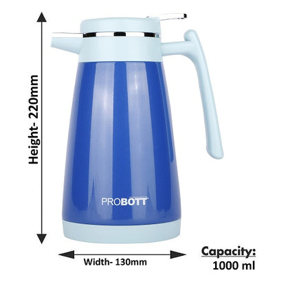 PROBOTT Thermosteel Mocha Tea Coffee Pot 1000ml -Blue PB 1000-88