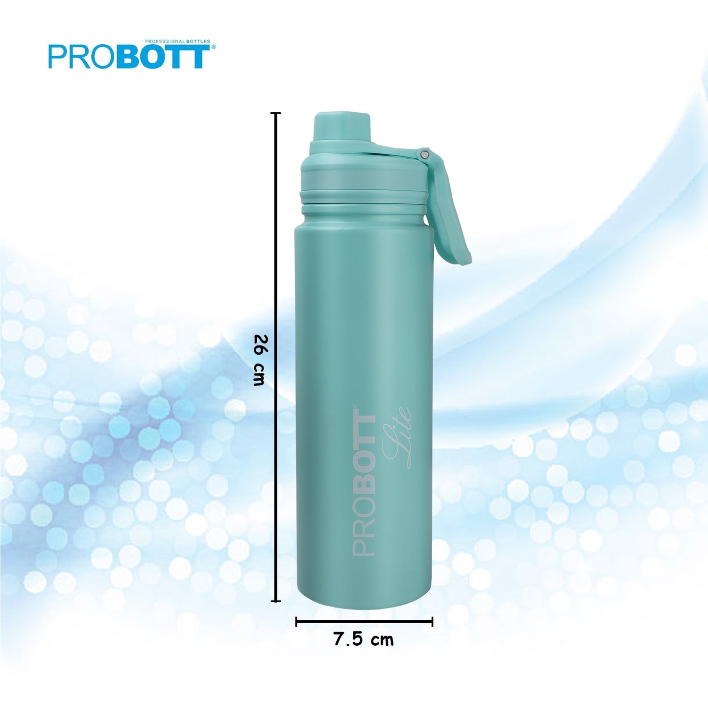 PROBOTT LITE Magic 950ml Single Wall Stainless Steel Water Bottle Without Vacuum Tech, Aqua Blue