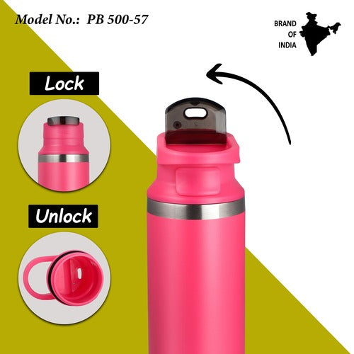 Probott Ninja 500ml Thermoses Vacuum Insulated Flask, Stainless Steel Water Bottles, Pink