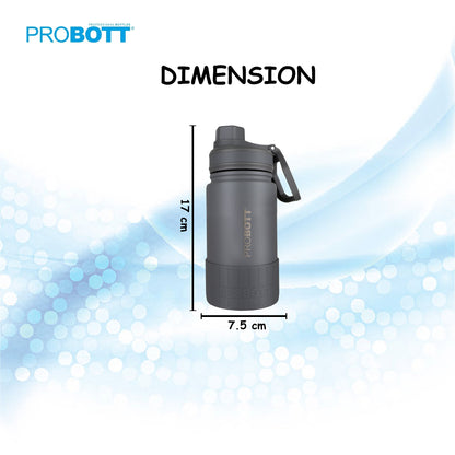 Probott Class 360ml Thermoses Vacuum Insulated Flask Bottle for 3-5 Yrs Kids, Stainless Steel Water Bottles, Grey