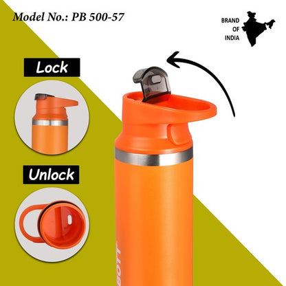 Probott Ninja 500ml Thermoses Vacuum Insulated Flask, Stainless Steel Water Bottles, Orange