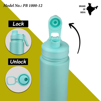 Probott Class 1000ml Thermoses Vacuum Insulated Flask Sipper Bottle, Stainless Steel Water Bottles, Greenish Blue