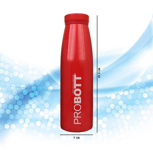 Probott Aquatic 750ml Vacuum Insulated Flask Bottle, Stainless Steel Hot and Cold Water Bottles, Red