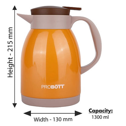 PROBOTT Thermosteel Espresso Tea Coffee Pot 1300ml -Orange PB 1300-77