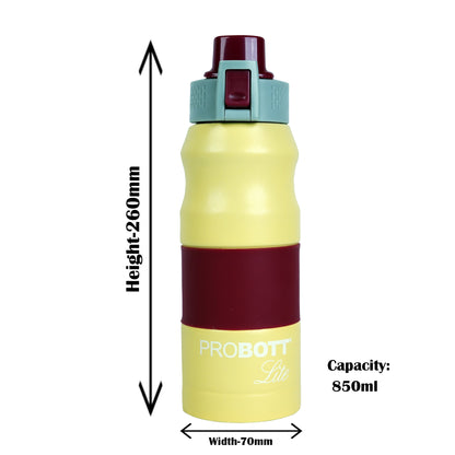 PROBOTT LITE Bliss 850ml Single Walled Stainless Steel Water Bottle, Yellow