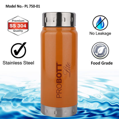 PROBOTT LITE Freeze Single Walled Stainless Steel Water Bottle 750ml -Orange PL 750-01