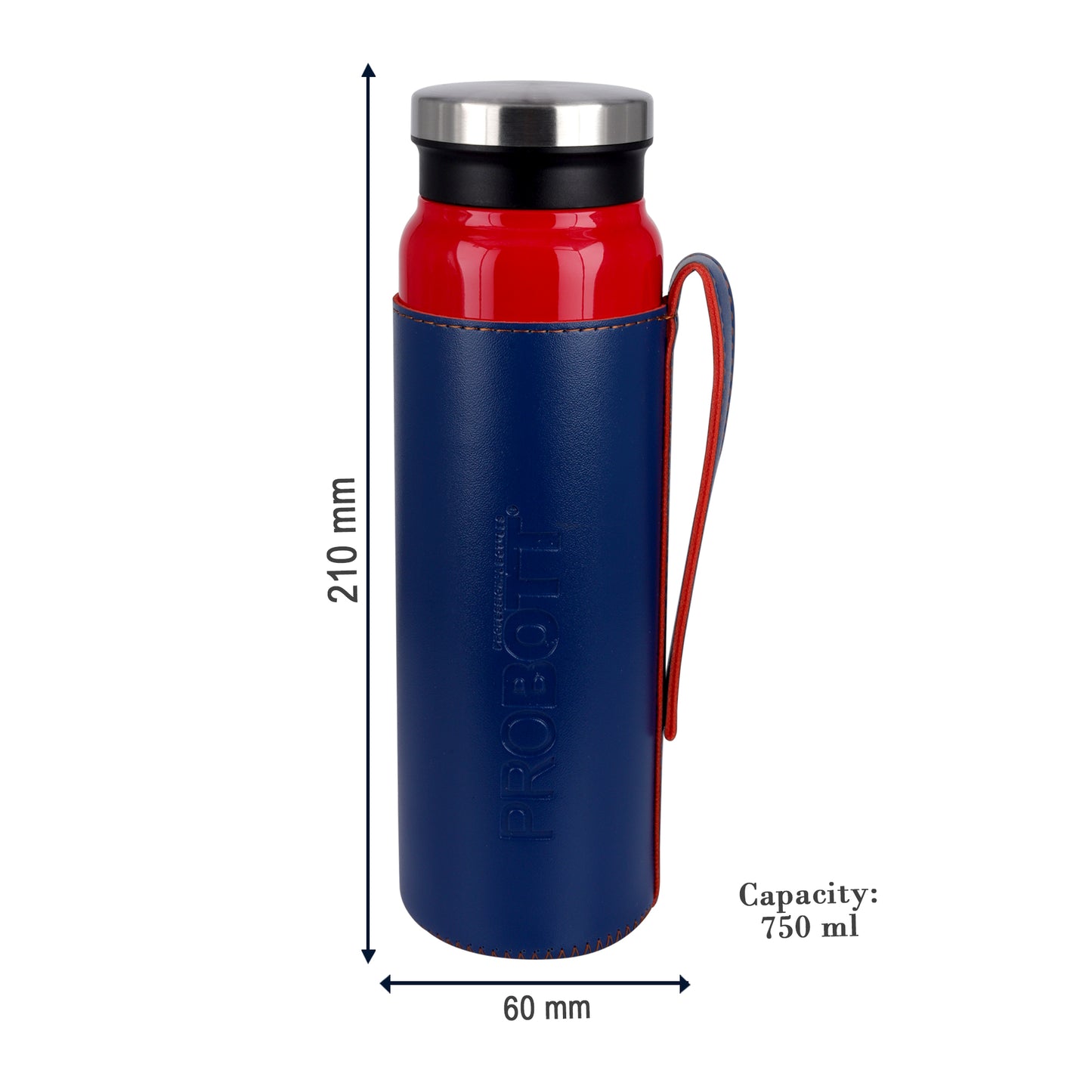 Probott Carry 750ml Water Bottle, Stainless Steel Water Bottles, Vacuum Insulated Flask Bottles, Red