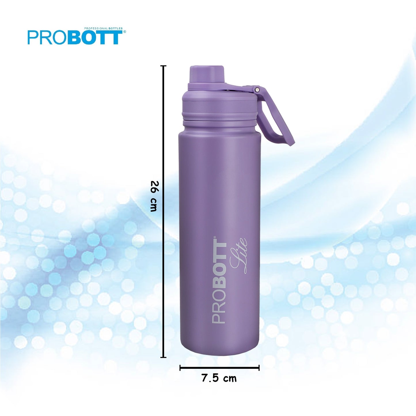 PROBOTT LITE Magic 950ml Single Wall Stainless Steel Water Bottle Without Vacuum Tech, Purple