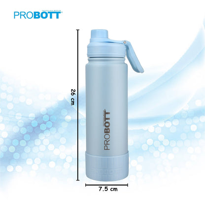 Probott Class 720ml Thermoses Vacuum Insulated Flask Sipper Bottle, Stainless Steel Water Bottles, Blue