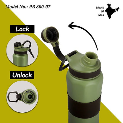 Probott Gripper 800ml Thermoses Vacuum Insulated Flask Sipper Bottle, Stainless Steel Water Bottles, Green