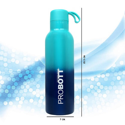 Probott Dream 750ml Stainless Steel Hot and Cold Water Bottle, Vacuum Insulated Flask Bottles, Dual Color Aqua Blue & Dark Blue