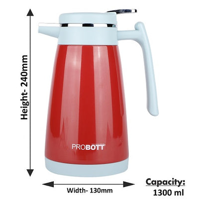 PROBOTT Thermosteel Mocha Tea Coffee Pot 1300ml -Red PB 1300-88