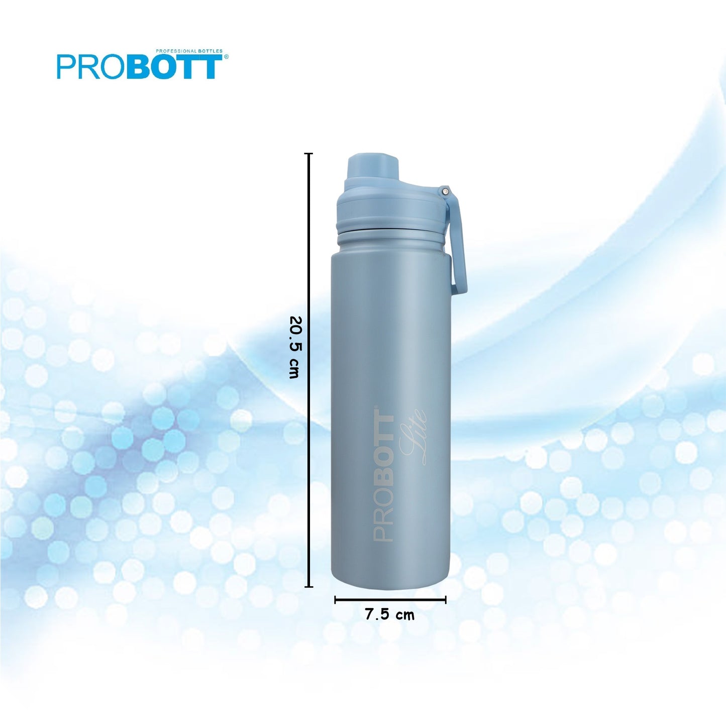 PROBOTT LITE Magic 700ml Single Wall Stainless Steel Water Bottle Without Vacuum Tech, Sky Blue