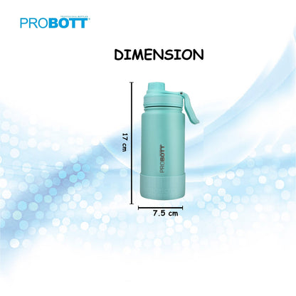 Probott Class 360ml Thermoses Vacuum Insulated Flask Bottle for 3-5 Yrs Kids, Stainless Steel Water Bottles, Greenish Blue