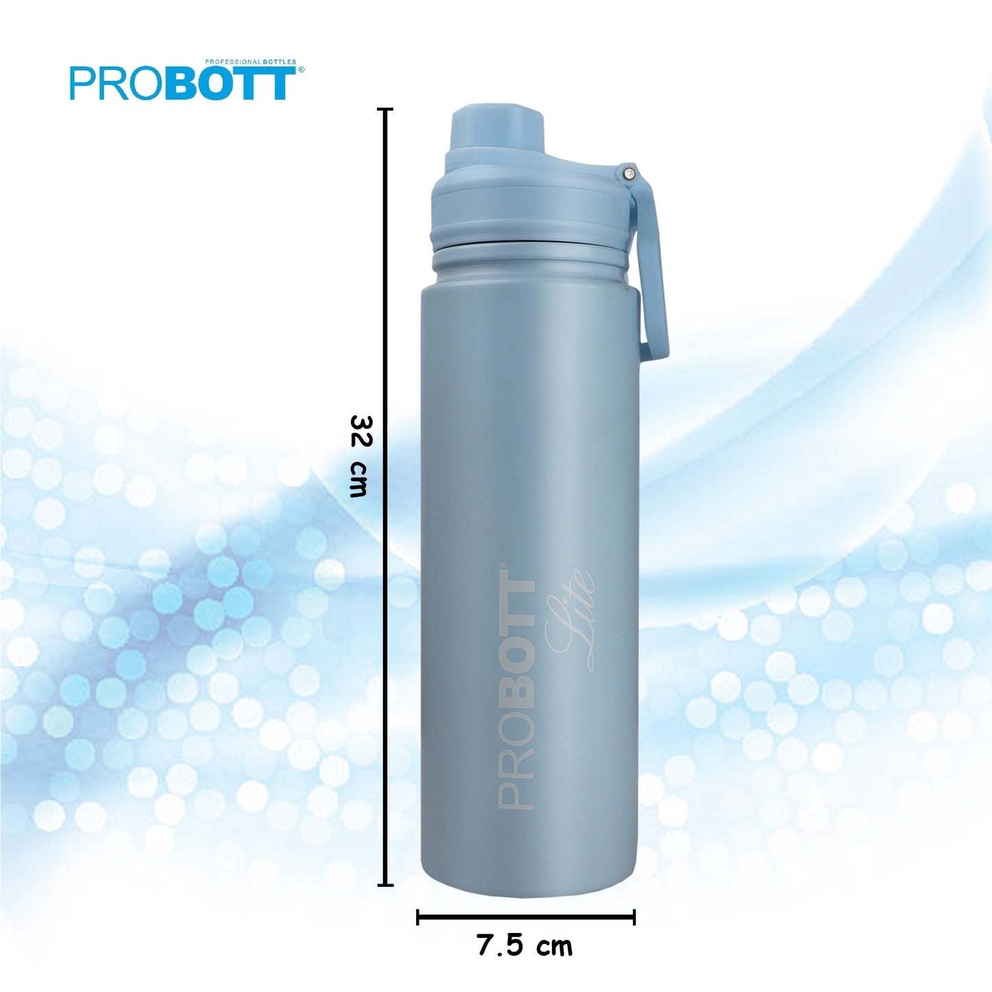 PROBOTT LITE Magic 1200ml Single Wall Stainless Steel Water Bottle Without Vacuum Tech, Sky Blue