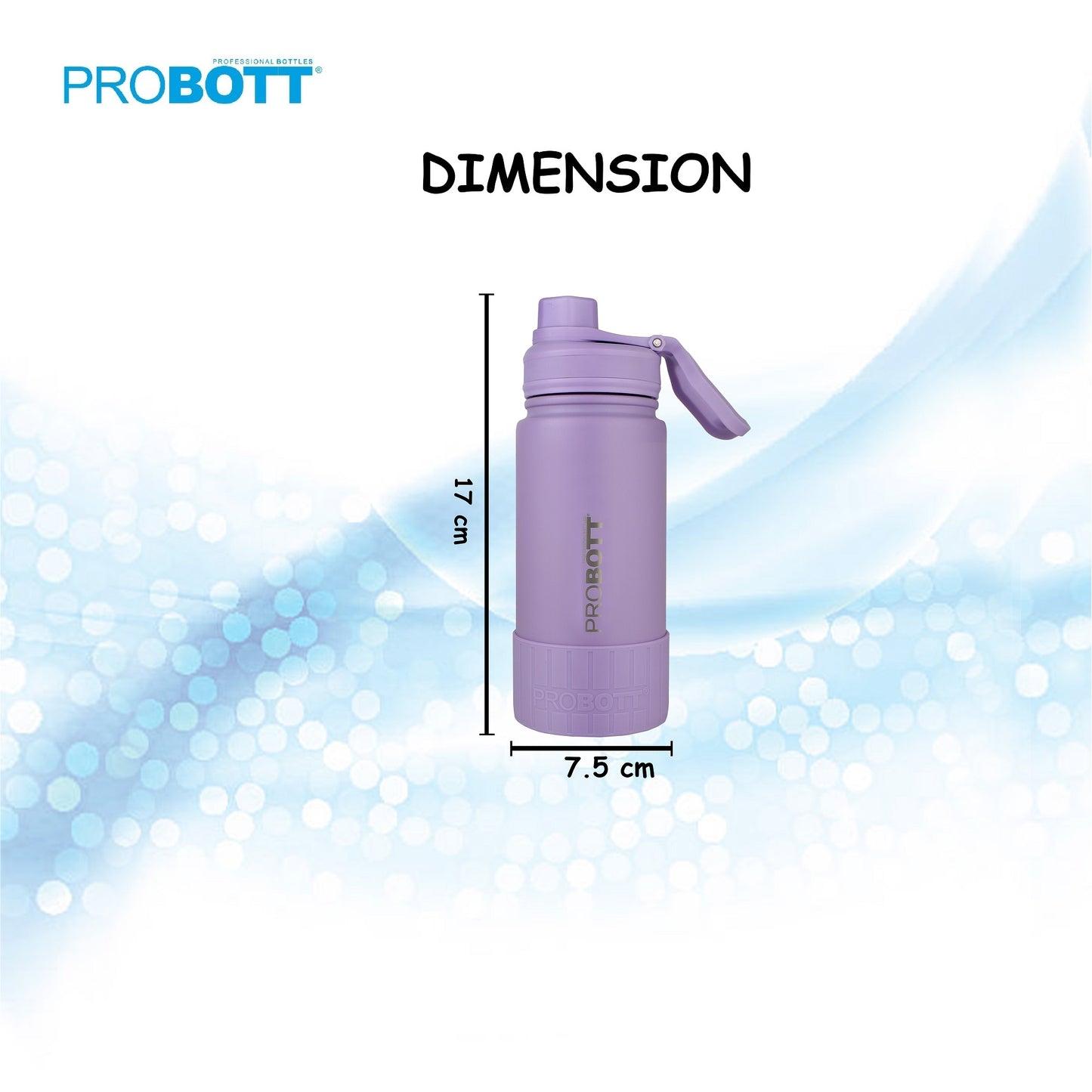 Probott Class 360ml Thermoses Vacuum Insulated Flask Bottle for 3-5 Yrs Kids, Stainless Steel Water Bottles, Purple