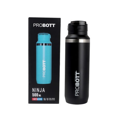 Probott Ninja 500ml Thermoses Vacuum Insulated Flask, Stainless Steel Water Bottles, Black