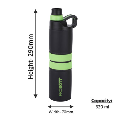 Probott Alpha 620ml Thermoses Vacuum Insulated Flask Sipper Bottle, Stainless Steel Water Bottles, Green