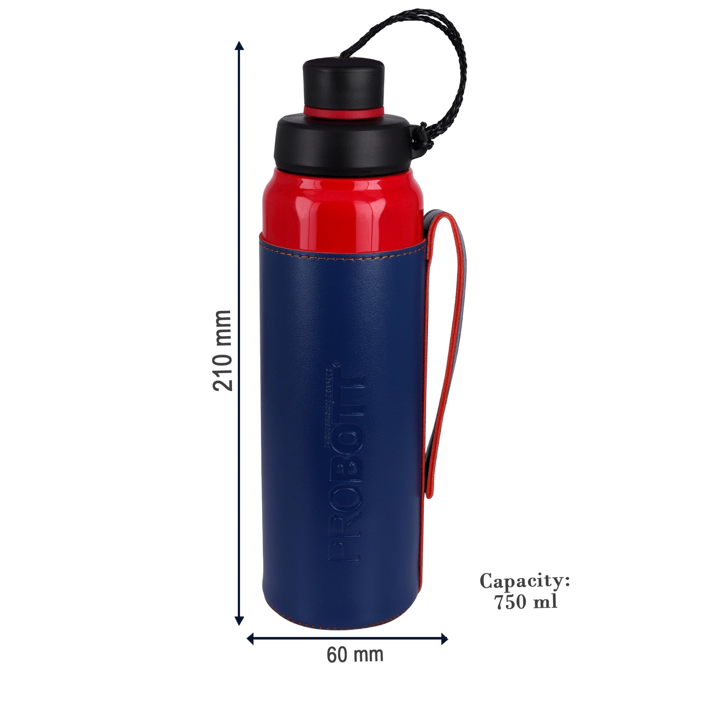 Probott Sippy 750 ml Stainless Steel Water Bottles, Vacuum Insulated Flask Bottles, Red | Hot and Cold | Easy to Carry | Leak Proof