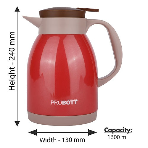 PROBOTT Thermosteel Espresso Tea Coffee Pot 1600ml -Pink PB 1600-77