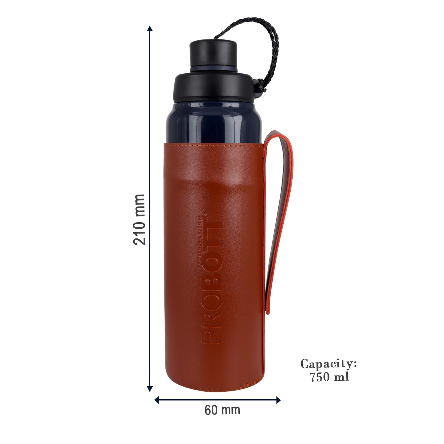 Probott Sippy 750 ml Stainless Steel Water Bottles, Vacuum Insulated Flask Bottles, Dark Blue | Hot and Cold | Easy to Carry | Leak Proof