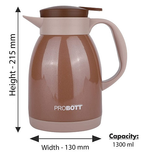 PROBOTT Thermosteel Espresso Tea Coffee Pot 1300ml -Brown PB 1300-77