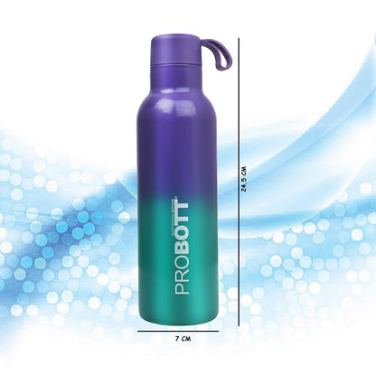 Probott Dream 500ml Stainless Steel Hot and Cold Water Bottle, Vacuum Insulated Flask Bottles, Dual Color Purple & Green