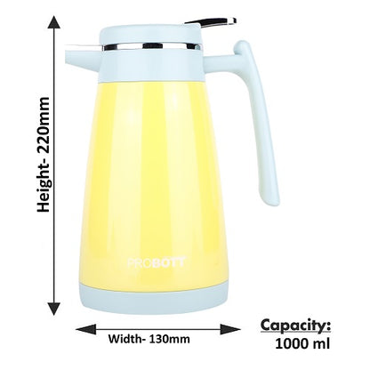 PROBOTT Thermosteel Mocha Tea Coffee Pot 1000ml - Yellow PB 1000-88