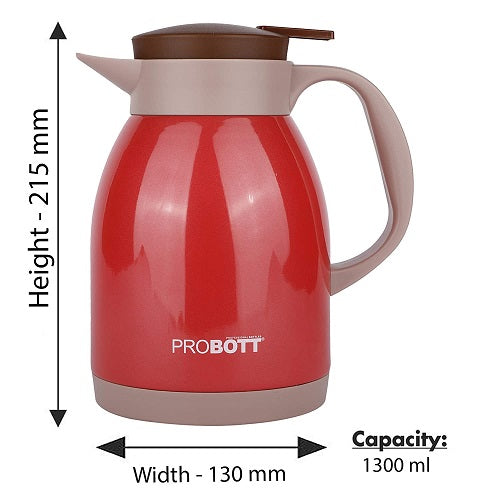 PROBOTT Thermosteel Espresso Tea Coffee Pot 1300ml -Pink PB 1300-77