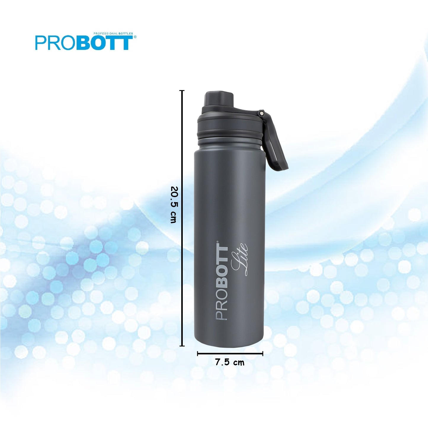 PROBOTT LITE Magic 700ml Single Wall Stainless Steel Water Bottle Without Vacuum Tech, Grey