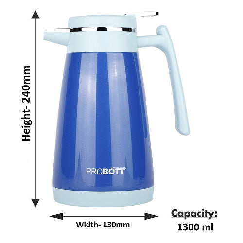 PROBOTT Thermosteel Mocha Tea Coffee Pot 1300ml -Blue PB 1300-88