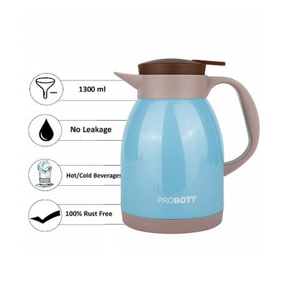 PROBOTT Thermosteel Espresso Tea Coffee Pot 1300ml -Light Blue PB 1300-77