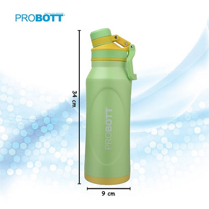 Probott Life Style Stainless Steel Hot and Cold 1200ml Water Bottle, Vacuum Insulated Flask Bottle, Green