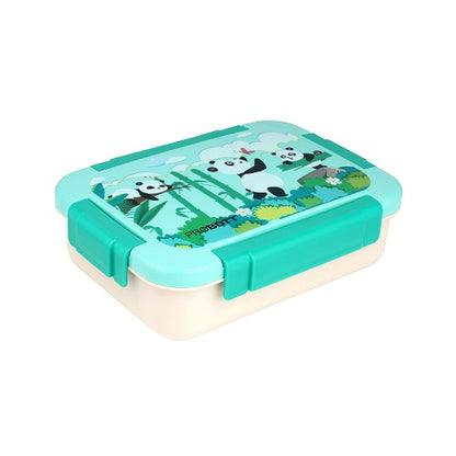 PROBOTT Lunch On 750ml Stainless Steel Lunch Box, 2 Grid Tiffin Box, Character Lid Made with Heavy Quality PP Material Perfect for School, Office Use | Aqua Blue+Cream