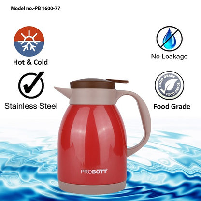 PROBOTT Thermosteel Espresso Tea Coffee Pot 1600ml -Pink PB 1600-77