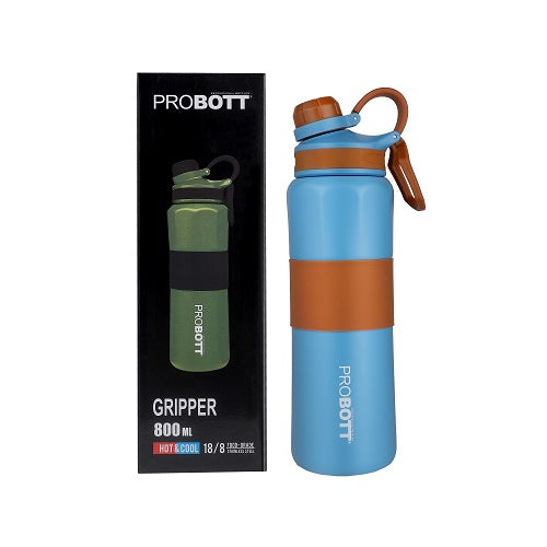 Probott Gripper 800ml Thermoses Vacuum Insulated Flask Sipper Bottle, Stainless Steel Water Bottles, Blue