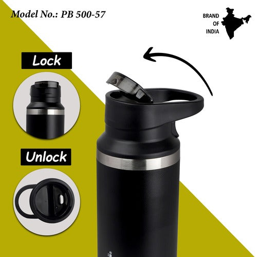 Probott Ninja 500ml Thermoses Vacuum Insulated Flask, Stainless Steel Water Bottles, Black