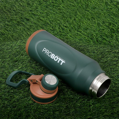 Probott Life Style Stainless Steel Hot and Cold 1200ml Water Bottle, Vacuum Insulated Flask Bottle, Dark Green