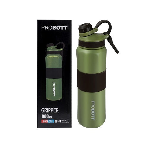 Probott Gripper 800ml Thermoses Vacuum Insulated Flask Sipper Bottle, Stainless Steel Water Bottles, Green