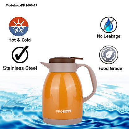 PROBOTT Thermosteel Espresso Tea Coffee Pot 1600ml -Orange PB 1600-77