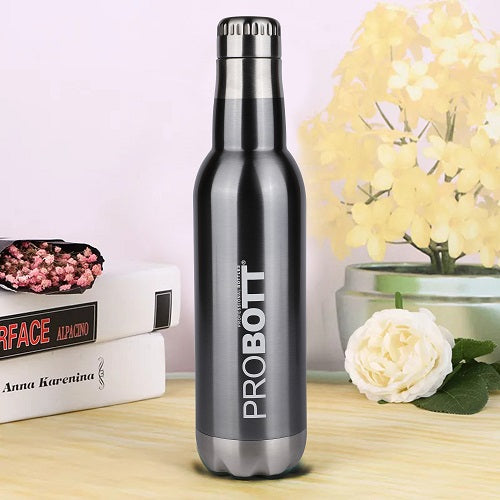 Probott Magnum Hot & Cold Stainless Steel Water Bottles, Vacuum Insulated Flask Bottles, 750 ml, Grey