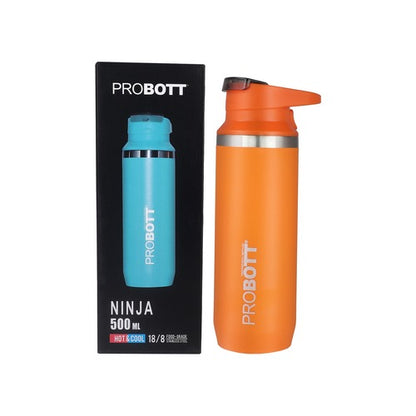 Probott Ninja 500ml Thermoses Vacuum Insulated Flask, Stainless Steel Water Bottles, Orange