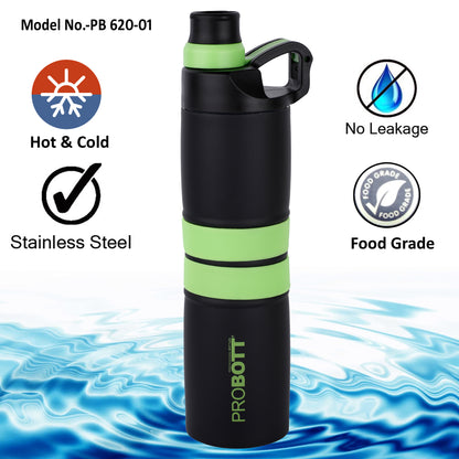 Probott Alpha 620ml Thermoses Vacuum Insulated Flask Sipper Bottle, Stainless Steel Water Bottles, Green