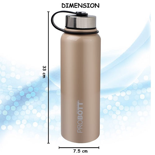 Probott Hulk 1500ml Stainless Steel Hot & Cold Water Bottle, Vacuum Insulated Flask Bottles, Beige