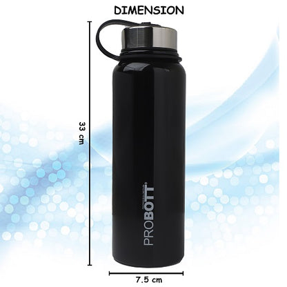 Probott Hulk 1500ml Stainless Steel Hot & Cold Water Bottle, Vacuum Insulated Flask Bottles, Black